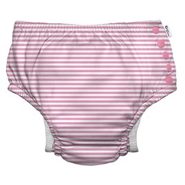 green sprouts - Eco Snap Swim Nappy - Light Pink Pinstripe - 18 Months (12-18 m)