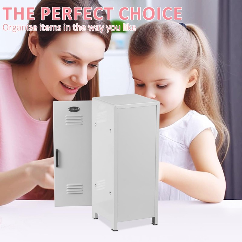 AwObEpl Mini Locker with Lock and Key Rustproof Metal Small