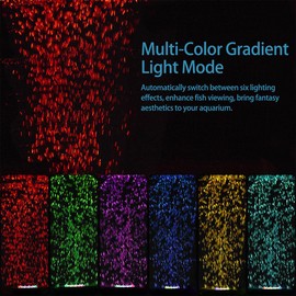 DaToo Aquarium LED Air Bubble Stone Disk Bubble Light 2 Inch with 6 Dazzle Color LEDs Fish Tank Oxygen Bubble LED Light Color Auto Changing with 3.5ft Air Tubing