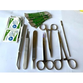 U.S. Military Surplus Medical Case Implements Forceps Hemostats Scissors Blades