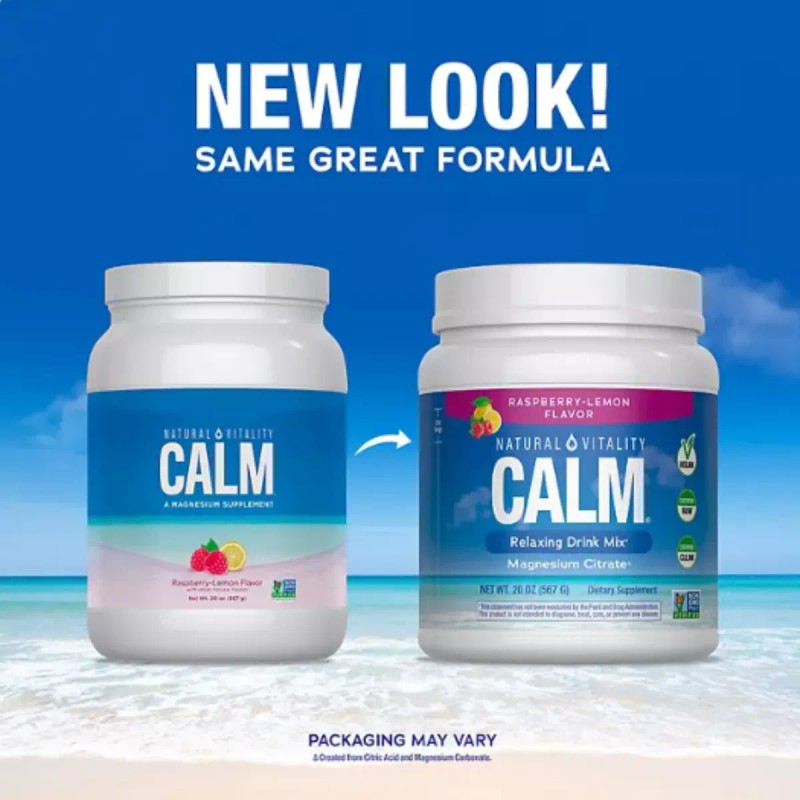 Natural Vitality Calm Citrato de Magnesio en Polvo sabor Frambuesa-limon,