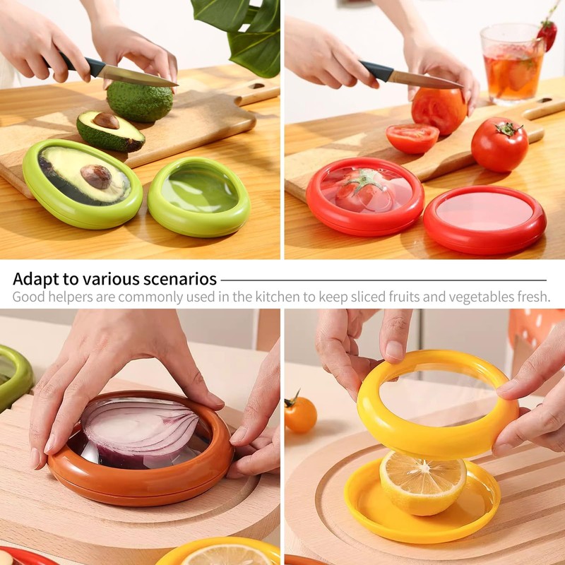 Reusable Fruit and Vegetable Storage Containers, Set of 4, Transparent,