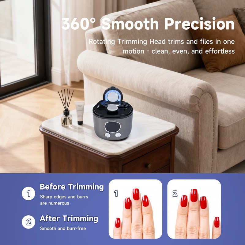 Electric Nail Clipper(Grinding Style, Not Cutting) with LED Light &