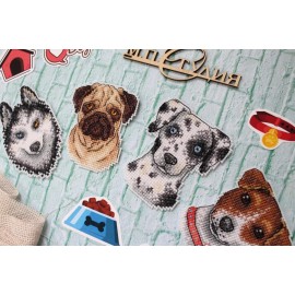 MP Studia Who Said Woof Magnets SR-409 Plastic Canvas MP Studia Counted Cross Stitch Kit
