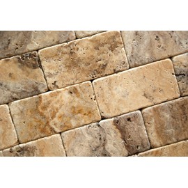 Philadelphia 3 X 6 Travertine Tumbled Brick Tile - Box of 5 sq. ft.
