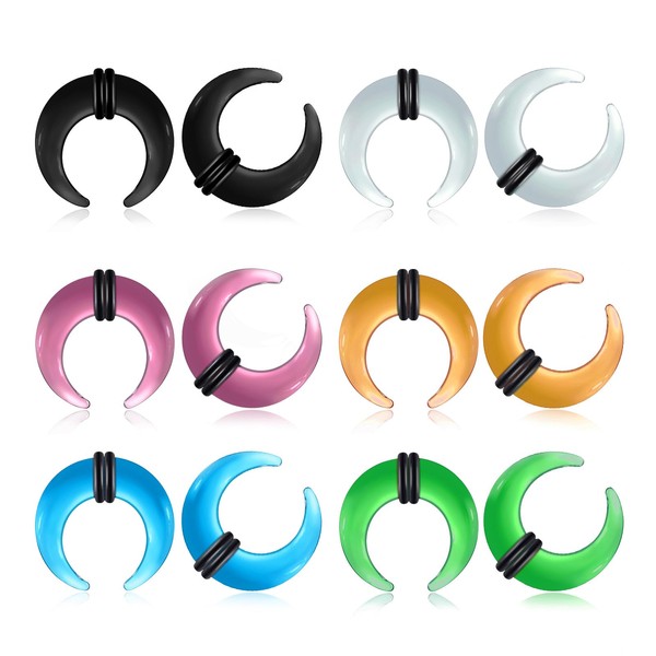 Qmcandy 6 Pairs Glass Septum Stretching Kit Set C Shape
