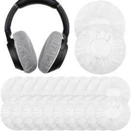200 Pieces Sanitary Headphone Ear Cover Disposable Non-Woven Earpad Covers Headphone Covers for Most On Ear Headphones (White, M, 8 cm/ 3.1 Inch)