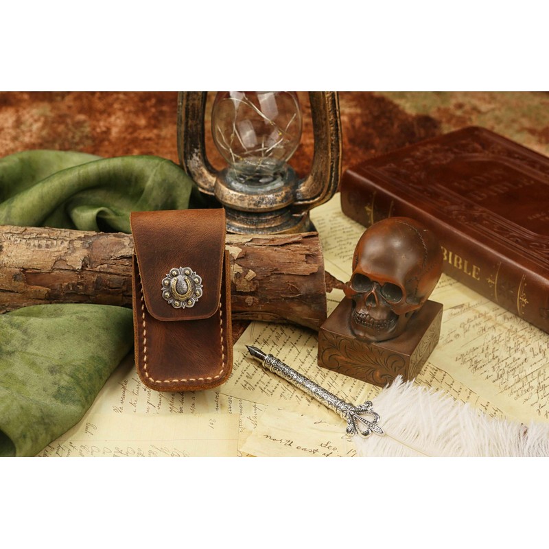 Custom genuine leather multitool sheath belt pouch for leatherman wave