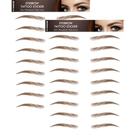 Yesallwas 2 Sheet 18 Pairs Eyebrow Tattoo Brown tattoo brow Stick on Eyebrows for Men Women False Eyebrows Transfer Stickers 4D Hair -like Eyebrow Makeup (brown-14)