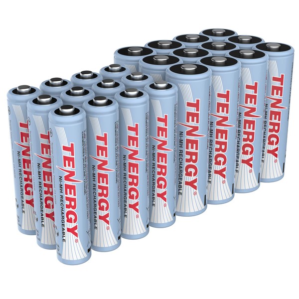 Tenergy High Drain AA and AAA Battery, 1.2V Rechargeable NiMH Batteries Combo, 12 Pack 2500mAh AA Cells and 12 Pack 1000mAH AAA Cell Batteries