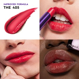 URBAN DECAY Vice Hydrating Lipstick (The 405 - Sheer Bright Cherry Red - Shine Finish), Creamy Formula, Moisturizing Lip Color with Aloe Vera & Avocado Oil, Vegan, Cruelty-free - 0.11 oz
