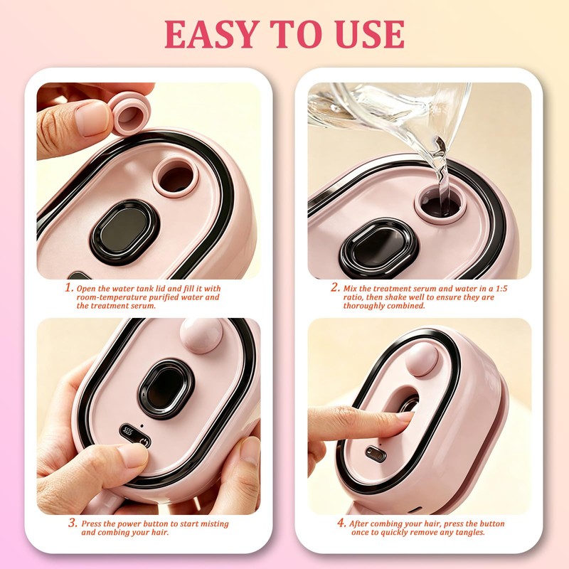 Electric Spray Air Cushion Massage Comb, Anti-Static & Frizz Brush