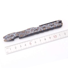 Titanium Pry Bar Crowbar Nail Puller Outdoor Survival With Pocket Clip Large Heavy Duty Lever EDC Multi-Function Tool by Hamans (Roasted blue)