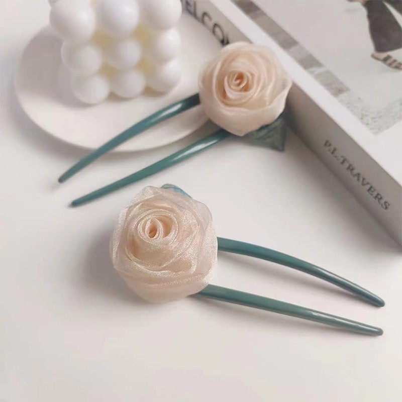 Kanzashi Handmade Camellia Camellia Hair Accessory Yukata Kimono Kimono Accessories