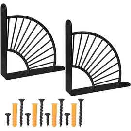 Chstarina Shelf Bracket, Heavy Duty Fan-Shaped, Shelf Bracket, Heavy Duty Bracket, Shelf Bracket, Angle Shelf, Wall Shelf Brackets for Wall Mounting, Wall Shelf (Black)
