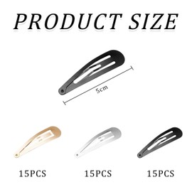 45 Pieces Metal Oval Hair Clips, Shiny Hair Clips, Simple Design Hair Clips, Hair Fixing Tools, Hair Styling Accessories