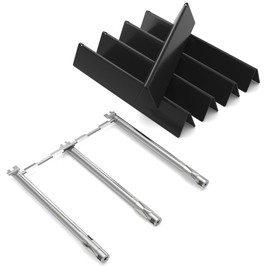Spirit e310 7636 Flavorizer Bars and 69787 Grill Burner for Weber Spirit and Spirit II 300 Series E310 E320 E330 S310 S320 S330 (Front Control), Grill Parts for 15.3" Flavor Bars and 18" Burner Tube