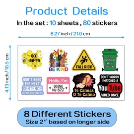 YAZMEEN 80 Pcs Inspirational Words Stickers for Adults 2" Motivational Water Bottle Stickers Aesthetic Laptop Decals Funny Work Accessories for Office Worker Nurse Doctor Teacher Colleague Student
