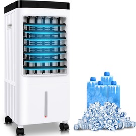 3-in-1 Evaporative Air Cooler, Swamp Cooler 12 Hour Timer,Humidification, Air Purification, Remote Control,for Office, Bedroom, Baby Room