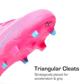 DREAM PAIRS Boys Girls Football Cleats Youth Firm Groud Outdoor Trainning Athletic Sport High Top Soccer Shoes for Little/Big Kid,Size 12 Little Kid,Pink/Hot Pink,SDSO2411K