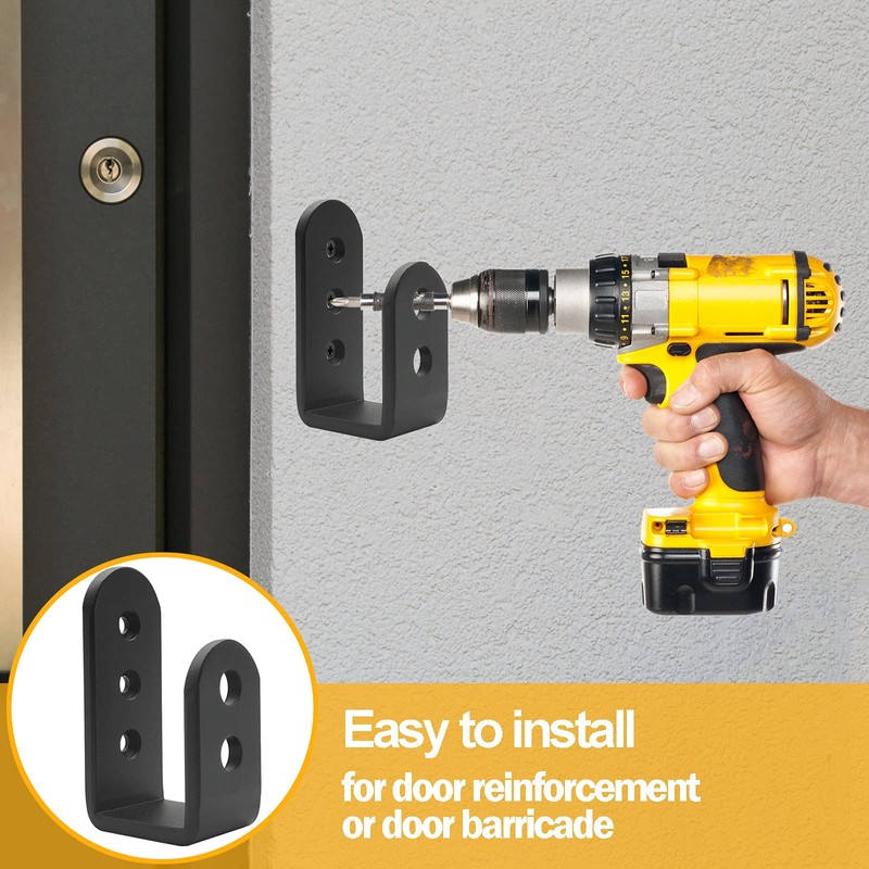 2 Pack Heavy Duty 2x4 Door Barricade Brackets Steel U