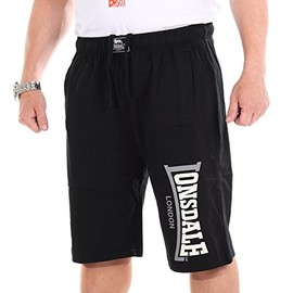 Lonsdale Men's Logo Jam Bermudas, Black (Schwarz), X-Large (Size: XL)