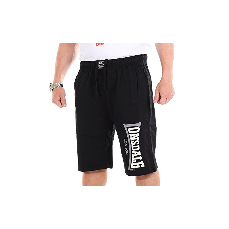 Lonsdale Men's Logo Jam Bermudas, Black (Schwarz), X-Large (Size: XL)