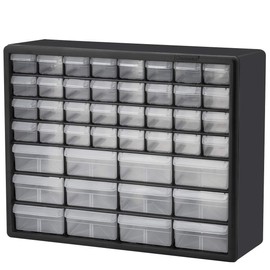 Akro-Mils 10144, 44 Drawer Plastic Parts Storage Hardware and Craft Cabinet, 20-Inch W x 6.37-Inch D x 15.81-Inch H, Black