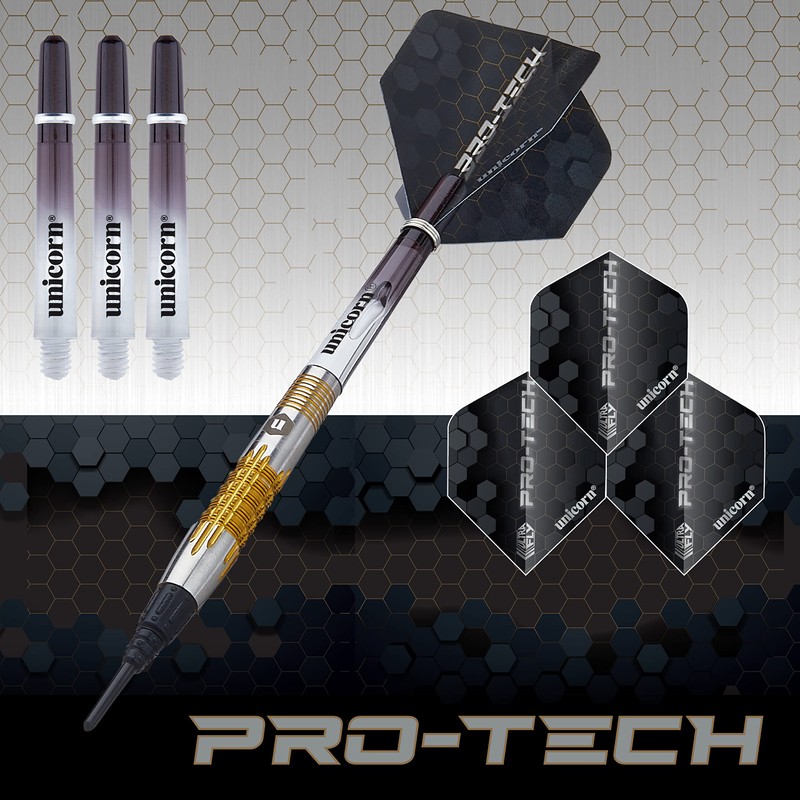 ‎Unicorn Protech | Style 1 | Soft Tip Darts, Silver/Gold,