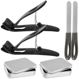 Nail Clippers for Seniors Angled Head Ergonomic Toenail Clippers with Wide Jaw Opening Functional Trimmer for Men Women(black)