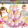 Humlindo Pink 3-Tier Cupcake Stand Tower, Cardboard, 12+ Cupcakes, Easy
