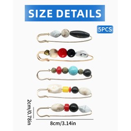 JEXOWIQ Pack of 5 Sweater Scarf Clips, Vintage Brooches Women's Brooch Pearl Brooches Vintage Pearl Brooch Jumper Pins Brooches for Women Girls Clothing Decoration Brooch Clips