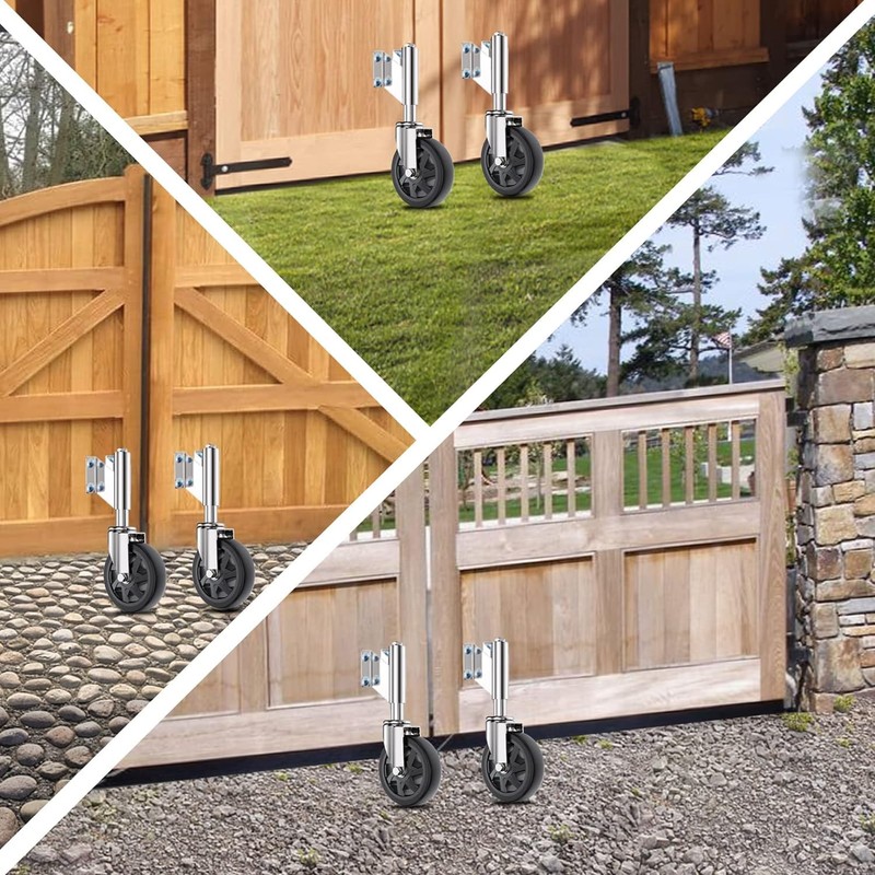 Homhoo Spring Loaded Gate Casters 6” Heavy Duty Gate Caster