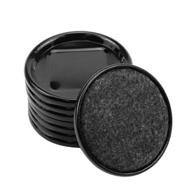 Faotup 8Pcs Round Carpeted Bottom Furniture Caster Cups Furniture Coasters Carpet Base Furniture Cups, 2.4 Inch Diameter, Black