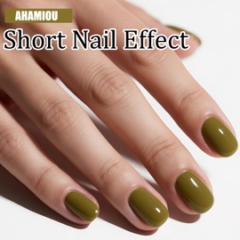 AHAMIOU 10ML Gel Nail Polish Pure Sheer High Gloss Soak Off Gel Polish UV/LED Cure Easy Apply Non-Toxic Nail Art Manicure Salon DIY at Home for Women,leaves Green