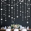 16 Metre White Party Decorations, Star, Circle, Dots Paper Streamers,