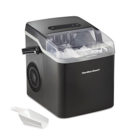 Hamilton Beach Bullet Countertop Ice Maker Machine, Makes 26 Lbs/Day, 9 Cubes Every 6 Minutes, Self-Clean Function, for RV, Office, Kitchen, Dorm, Makes 2 Sizes, Black (86151)