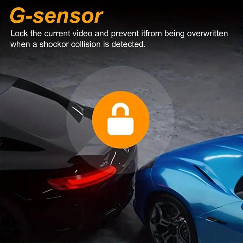 Dash Cam 3.16-Inch Dual-Lens Driving Recorder Front inside Camera G-Sensor