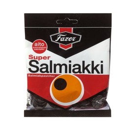 2 Bags x 80g of Fazer Super Salmiakki - Original - Finnish Salty Licorice - Salmiak - Wine Gums - Candies - Sweets