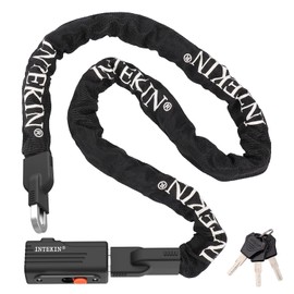 INTEKIN Anti-Theft Heavy Duty Bike Lock, 5FT, Black, Key Lock, Portable, Wide Application