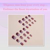 French Tip Press-On Nails, Square Short – 24 pcs Purple
