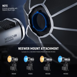 NEEWER Octagonal Softbox 50 cm mit NEEWER Mount(Not Bowens Mount),Octabox Softbox Folding & Quick Installation mit Honeycomb Light Diffuser für MS60 MS60B MS60C MS150B LED Video Studio Light, NS4P