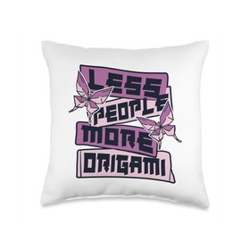 Easy Best Origami Crane Paper Gifts For Beginners Less People Owl Paper Crane Folding Origami Throw Pillow, 16x16, Multicolor