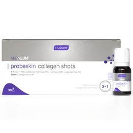 Nupure® Probaskin Collagen Drinking Ampoules - 3 in 1 Anti-Ageing with Verisol B® Collagen Peptides, Retinol and 3 Lactic Acid Bacteria Strains, Supports Skin Elasticity, Pack of 30