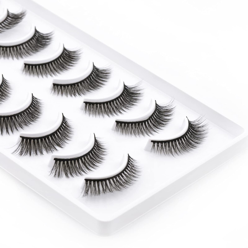 EMEDA Natural False Eyelashes, Cat Wing Fake Lashes, 3D Soft