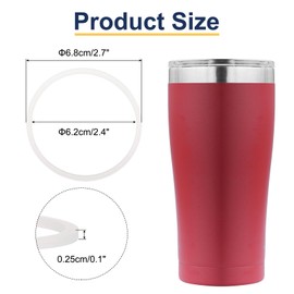 uxcell 16oz or 20oz Replacement Rubber Lid Seals, 4 Pcs 2.4" Diameter O Shaped Resealable Lid Gaskets for Stainless Steel Insulated Tumbler Mugs Cups Vacuum, White