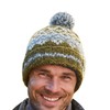 Pachamama Men Wool Beanie Bobble Hat Fleece Lined Handknitted Contemporary