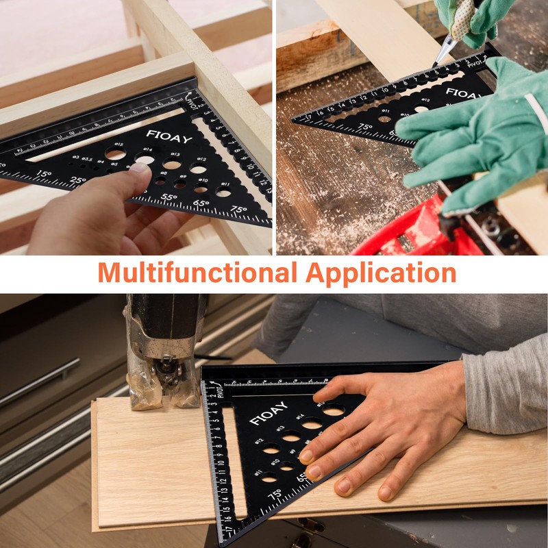 Carpenter's Square 180 mm, Combination Angle 300 mm, Multifunctional Triangle