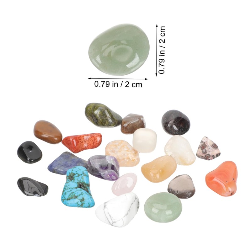 Kisangel 20pcs Polished Gemstones and Crystals Box Natural Rocks and