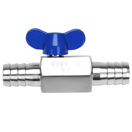 DERNORD 5/8" Hose Barb Ball Valve SS304 Mini Shut Off Ball Valve for Water Gas Fuel Drip Irrigation and Aquariums (Pack of 2)